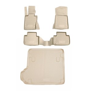 BMW X3 3D Floor-Trunk Mats - Omac - Beige - '04-'10